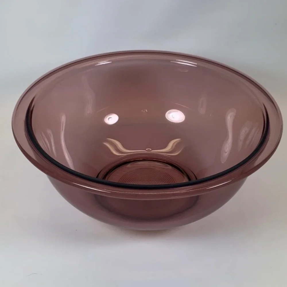 Vintage Pyrex 1.5 liter quart Mixing Bowl, Cranberry Glass Mixing Bowl 323